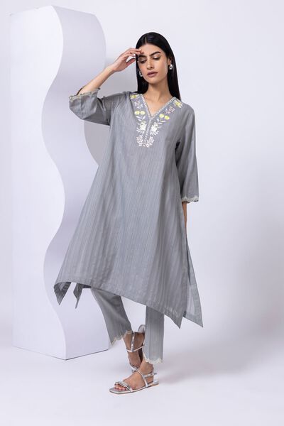 Embroidered | Leno | Kurta | USD 18.00