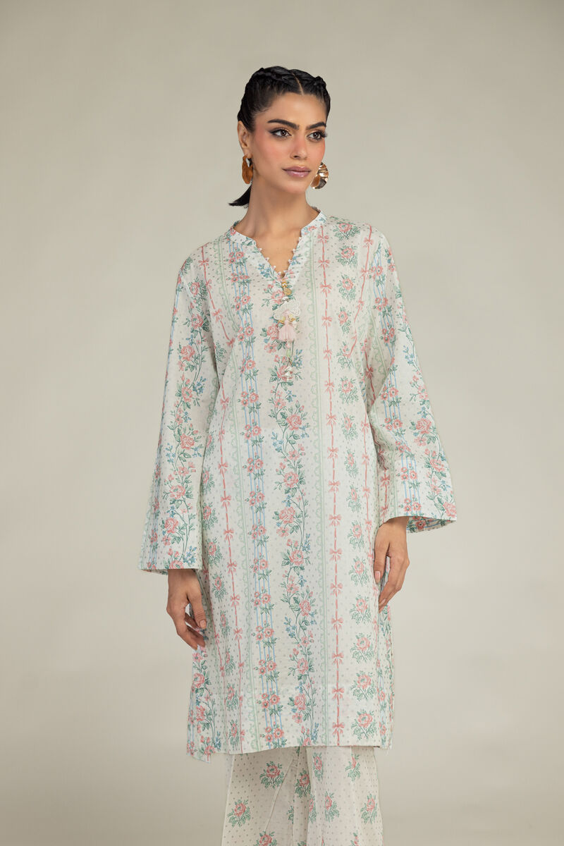 Printed | Cambric | Floral V-Neck Kurta | USD 35.00