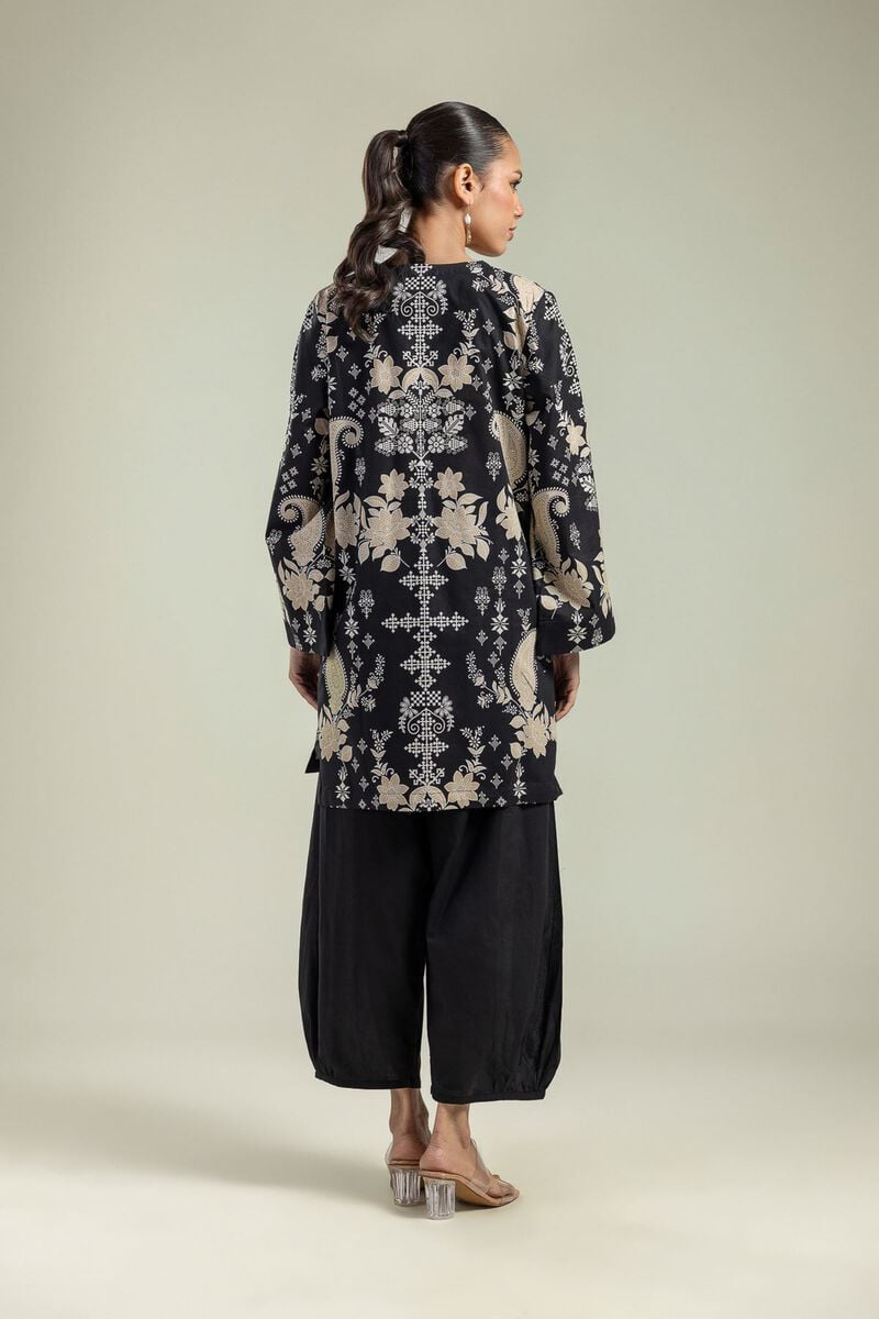 Printed | Cambric | Floral Black Kurta | USD 30.00