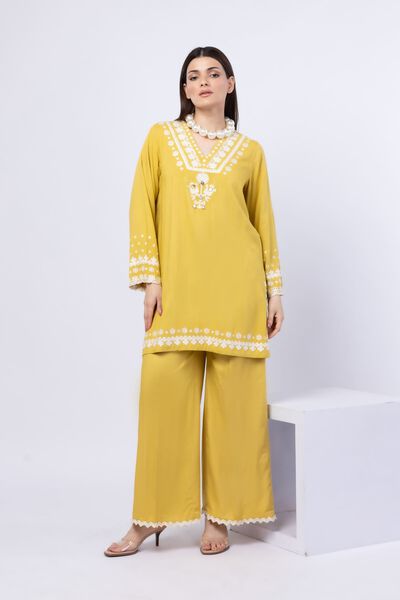 Embroidered | Crosshatch Raw Silk | Kurta | USD 50.00