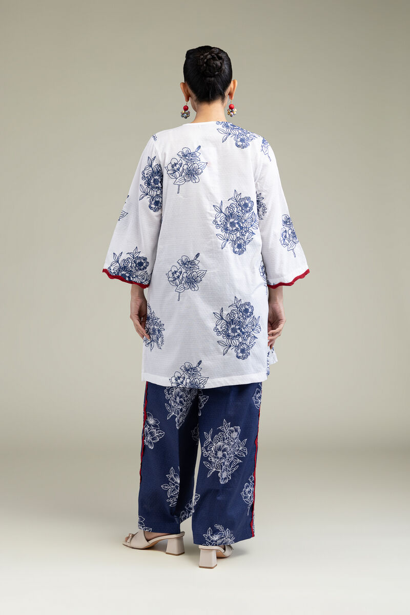 Embroidered | Cotton Dobby | Floral Round-Neck Kurta | USD 12.00