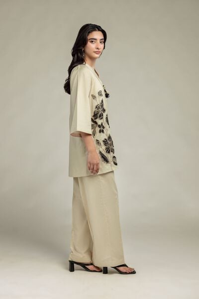 Cambric | Solid Beige Pants | USD 30.00