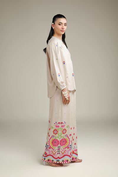 Embroidered | Viscose Crepe | Trousers | USD 35.00
