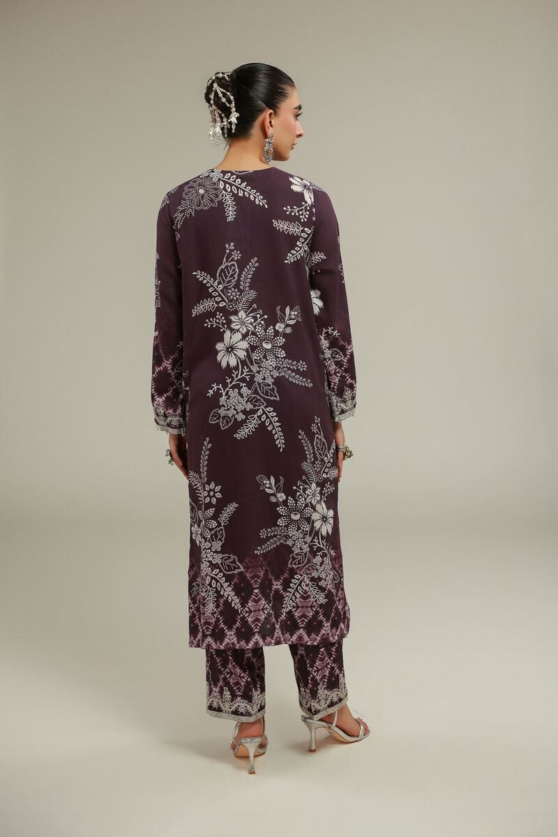 Embroidered | Raw Silk | Floral Longline Kurta | USD 55.00