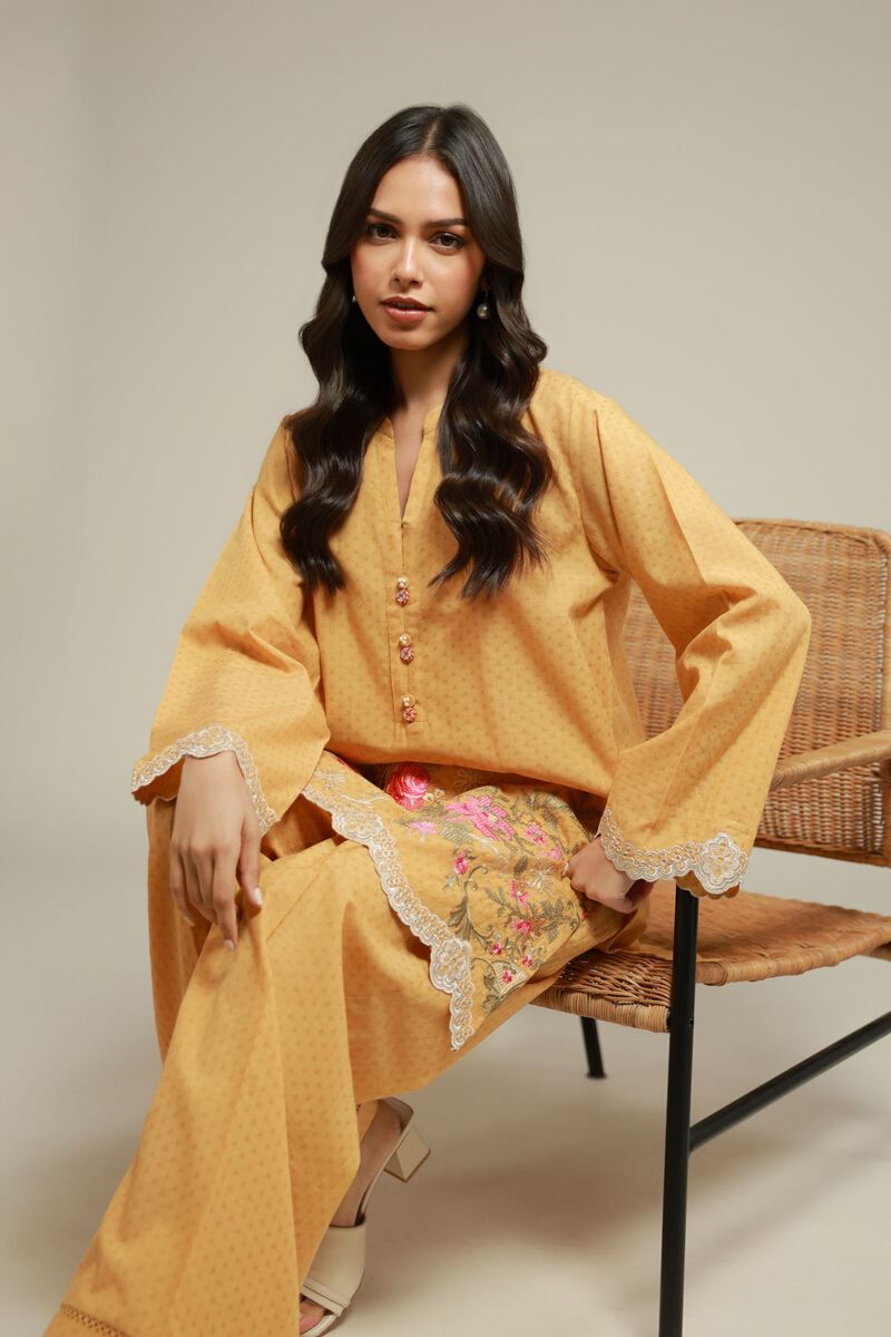 Embroidered | Cotton Dobby | 2-Piece Tailored Set | USD 60.00