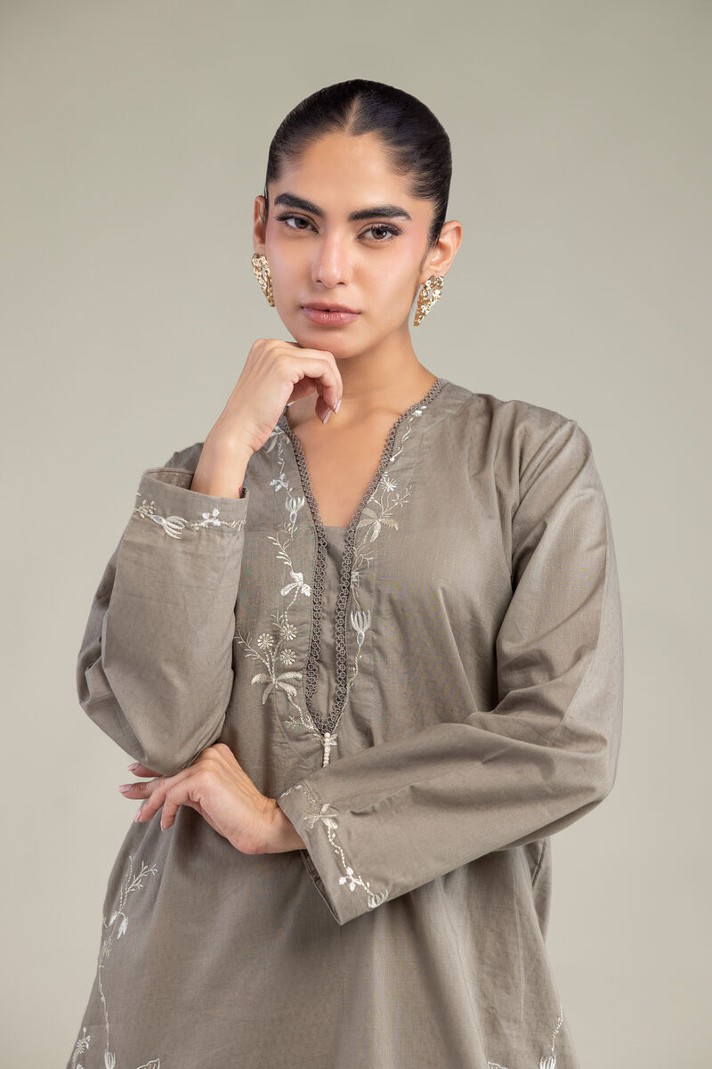 Embroidered | Cotton Dobby | Short Cotton Kurta | USD 40.00