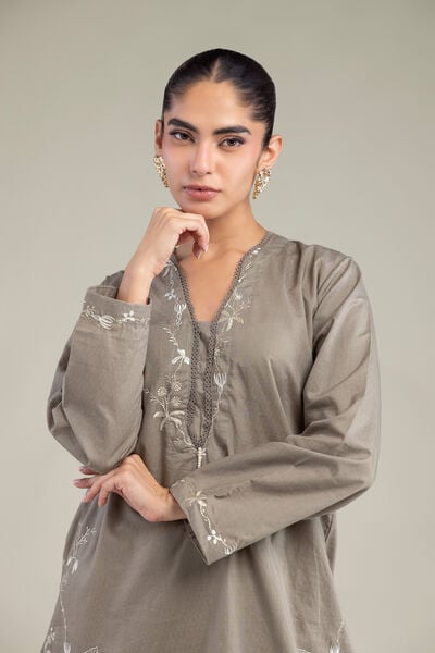 Embroidered | Cotton Dobby | Short Cotton Kurta | USD 40.00
