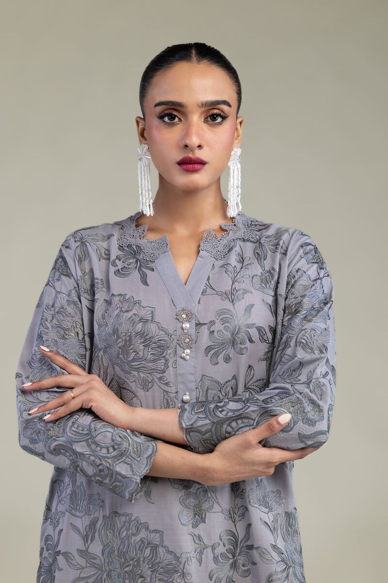 Embroidered | Raw Silk | Floral Silk Kurta | USD 70.00