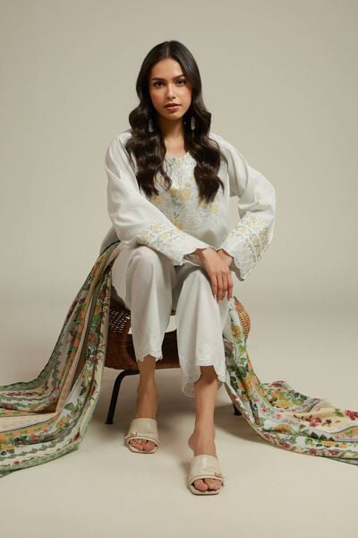 Embroidered | Dobby | Tailored 3-Piece Set | USD 75.00