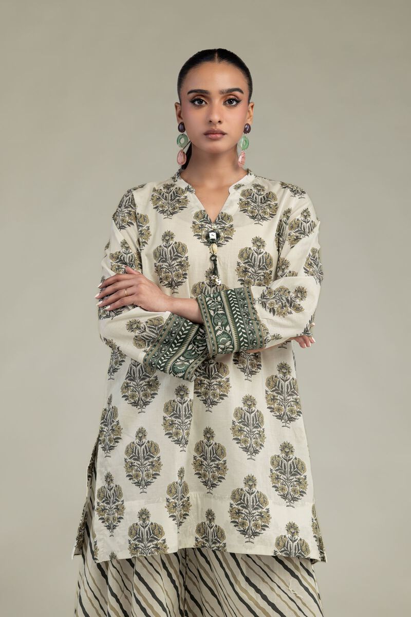 Printed | Cambric | Floral V-Neck Kurta | USD 35.00