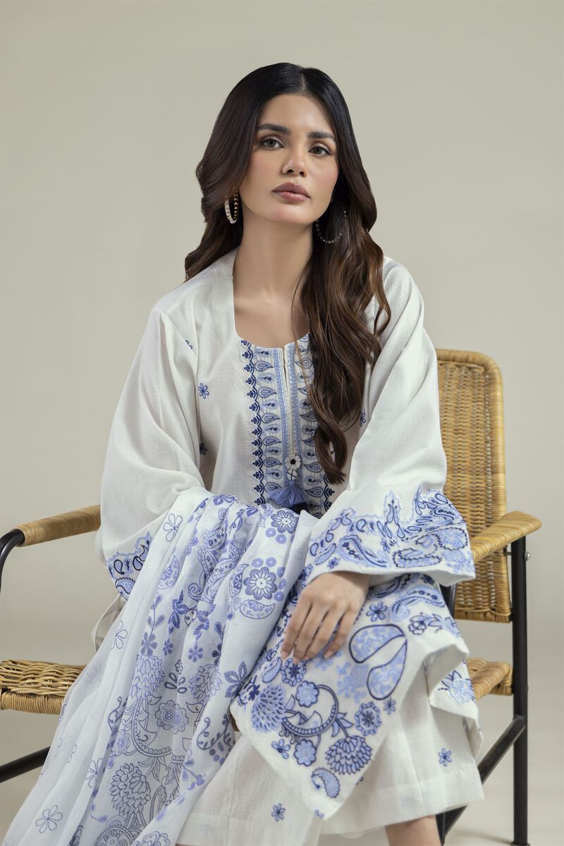 Embroidered | Cotton Dobby | Cotton Tailored 3-piece | USD 80.00