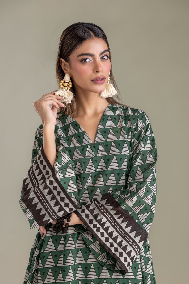 Printed | Light Khaddar | Longline Printed Kurta | USD 35.00