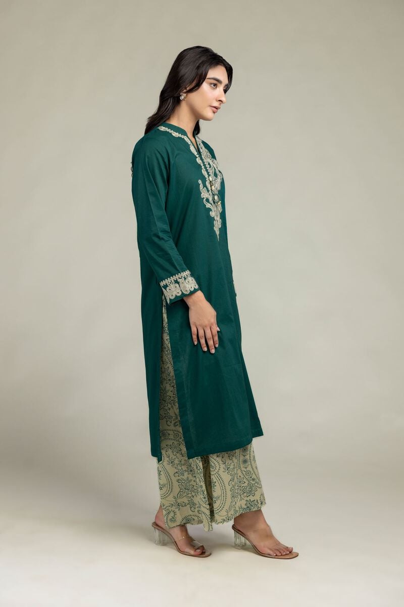 Embroidered | Cambric | Green Cambric Kurta | USD 45.00