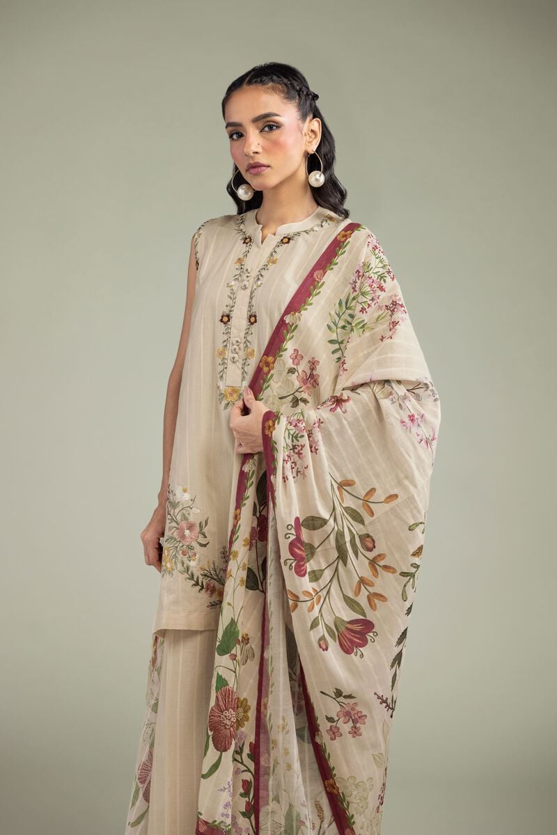 Embroidered | Textured Cotton | Floral Cotton Dupatta | USD 30.00