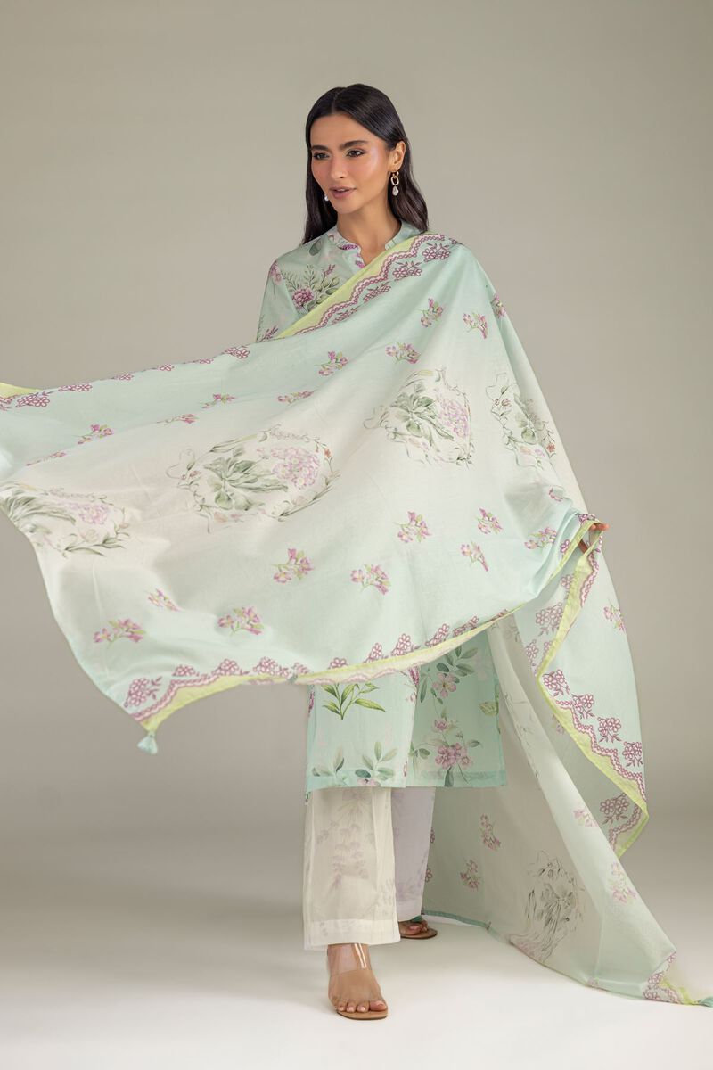 Printed | Lawn | Mint Lawn Dupatta | USD 30.00