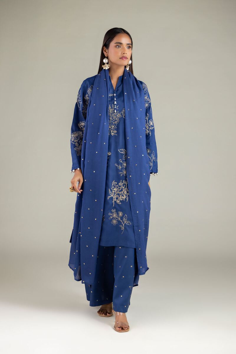 Embroidered | Raw Silk | Sequined Dupatta | USD 45.00