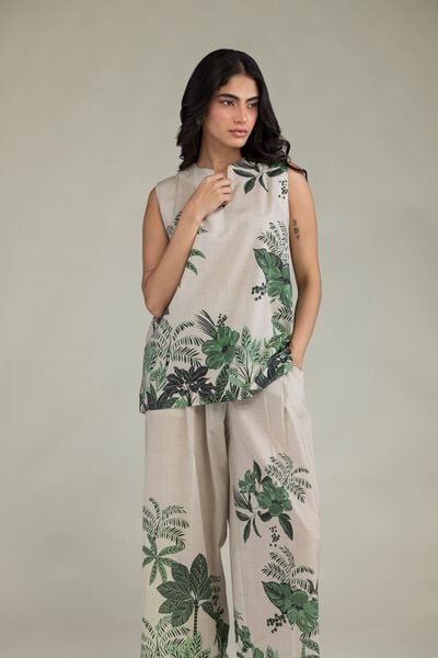 Printed | Cambric | Floral Cambric Tunic | USD 35.00