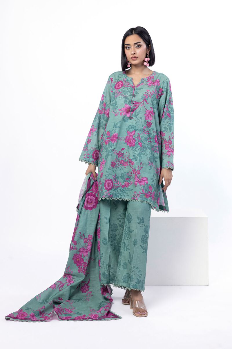 Printed | Textured Cotton | Tailored 3 Piece | USD 45.00