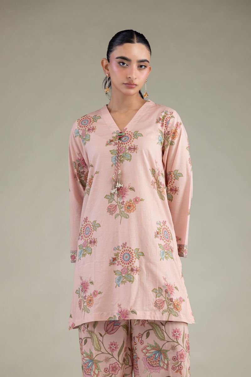 Printed | Cambric | Pink Cambric Kurta | USD 35.00