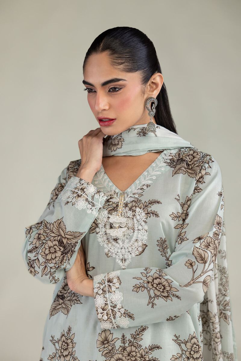 Embroidered | Lawn | Mint Lawn Dupatta | USD 25.00