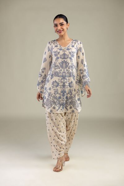 Printed | Textured Weave | Floral Printed Shalwar  | USD 30.00