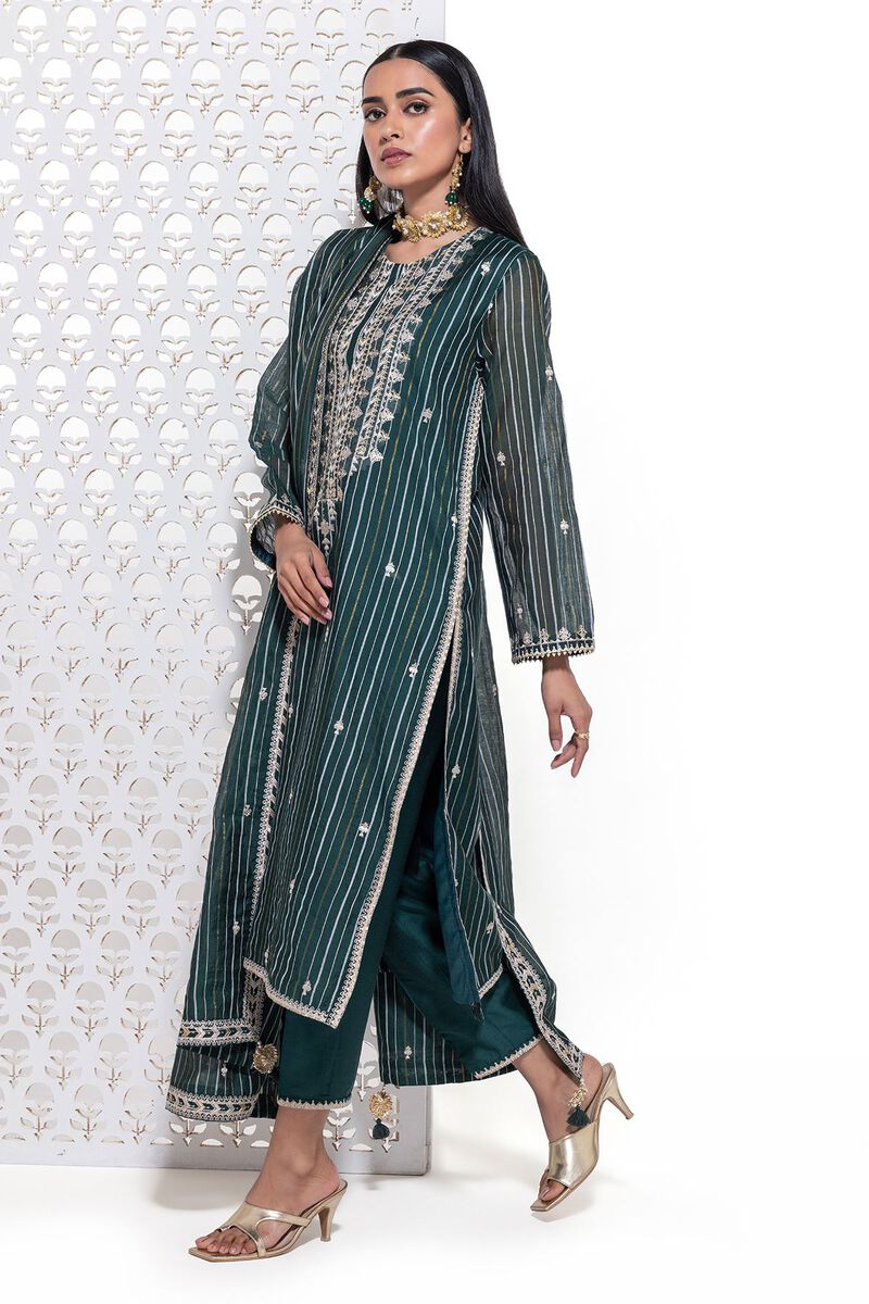 Embroidered | Raw Silk | Pants | null