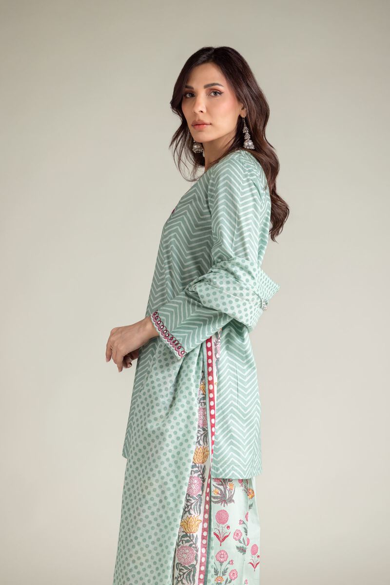 Embroidered | Textured Lawn | Floral Mint Dupatta | USD 25.00