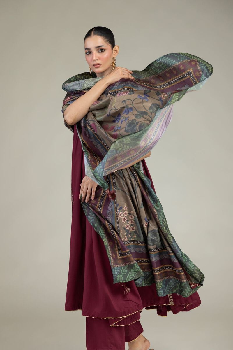 Printed | Polyester Silk | Silk Floral Dupatta | USD 30.00
