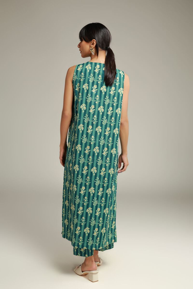 Embroidered | Cotton Dobby | Teal Cotton Kurta | USD 30.00