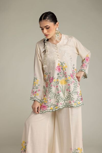 Embroidered | Raw Silk | Short Silk Kurta | USD 60.00