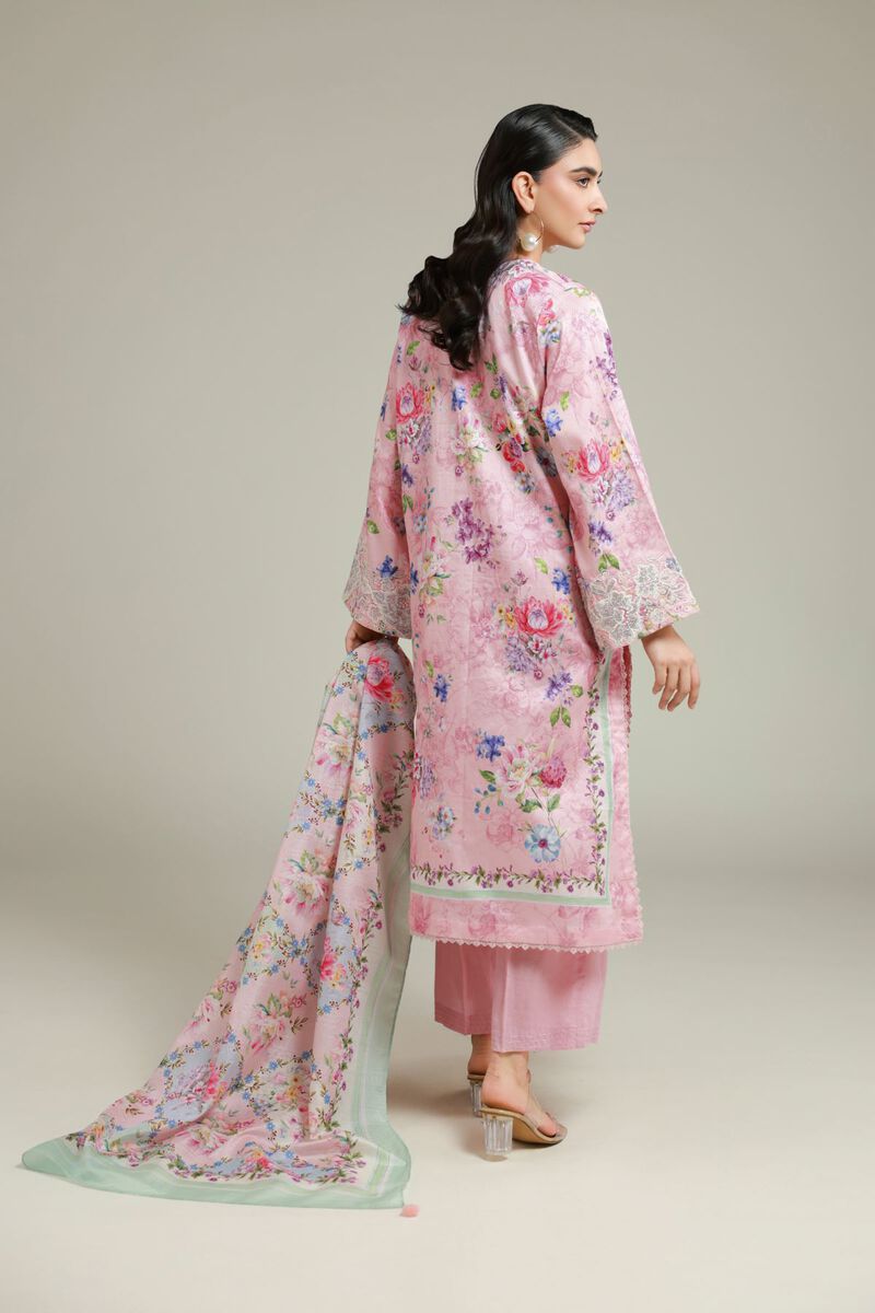 Printed | Satin | Tailored 3 Piece | USD 75.00