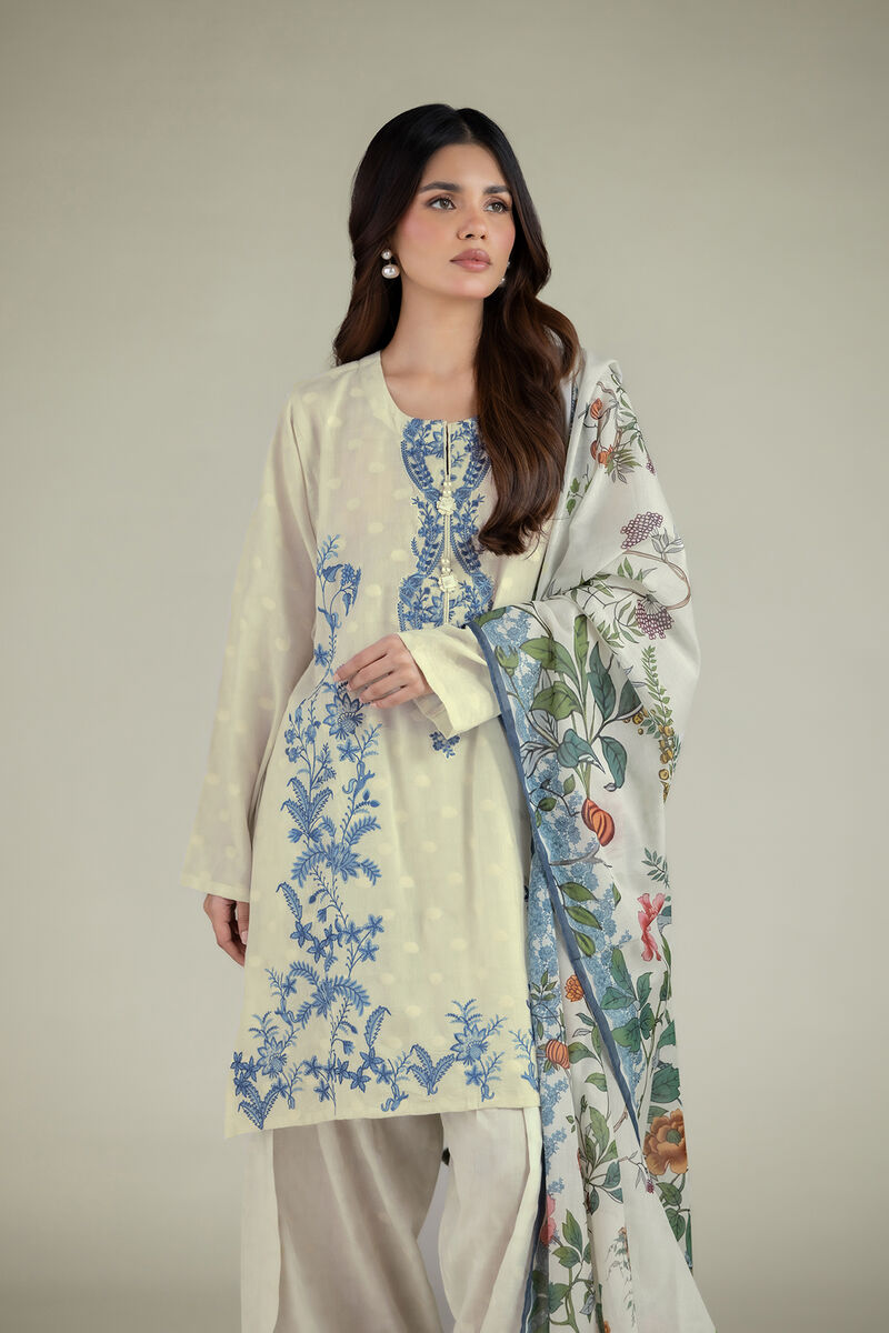 Embroidered | Broshia | Tailored Floral 3-Piece | USD 80.00