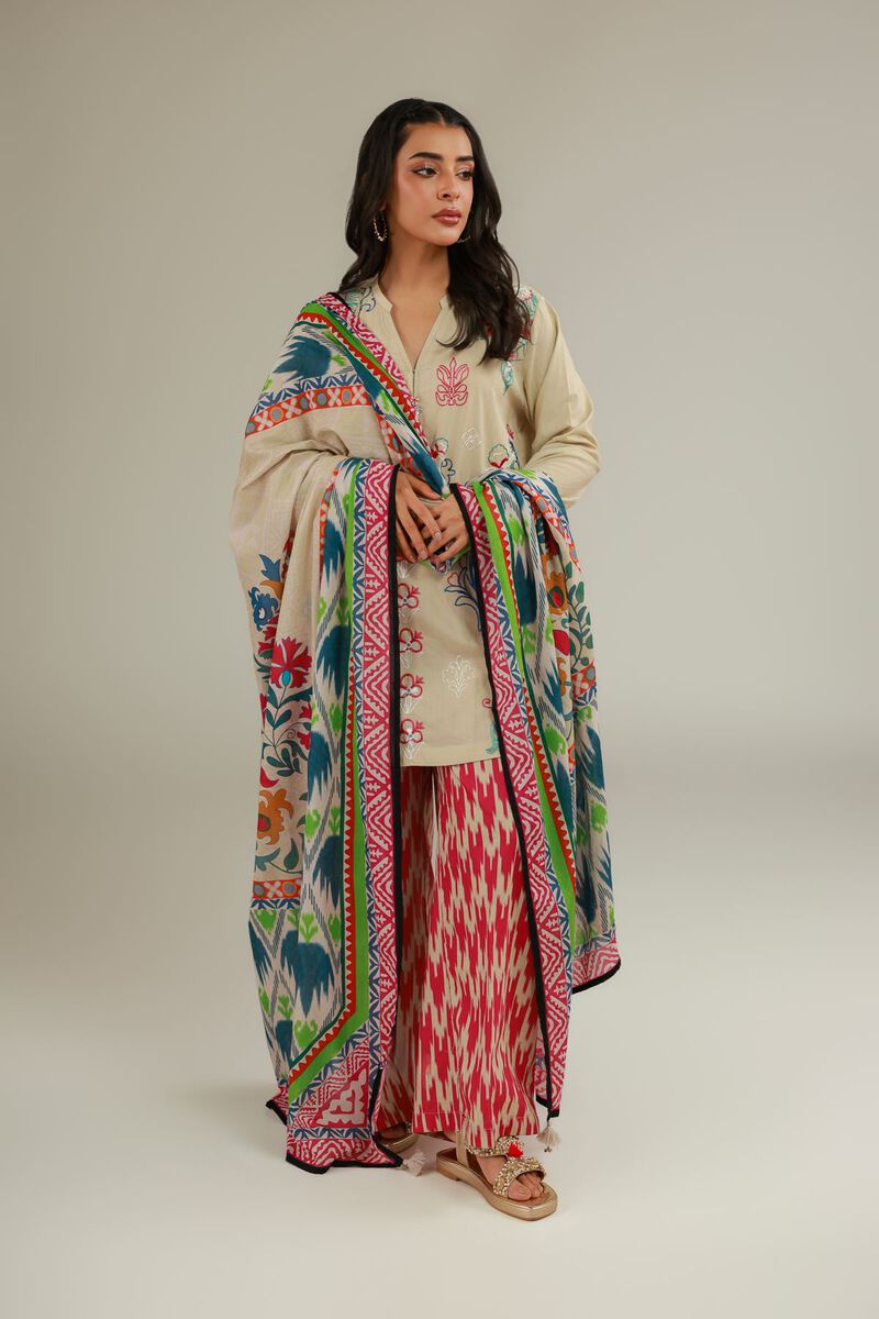 Embroidered | Cotton Net | Floral Cotton Dupatta | USD 25.00