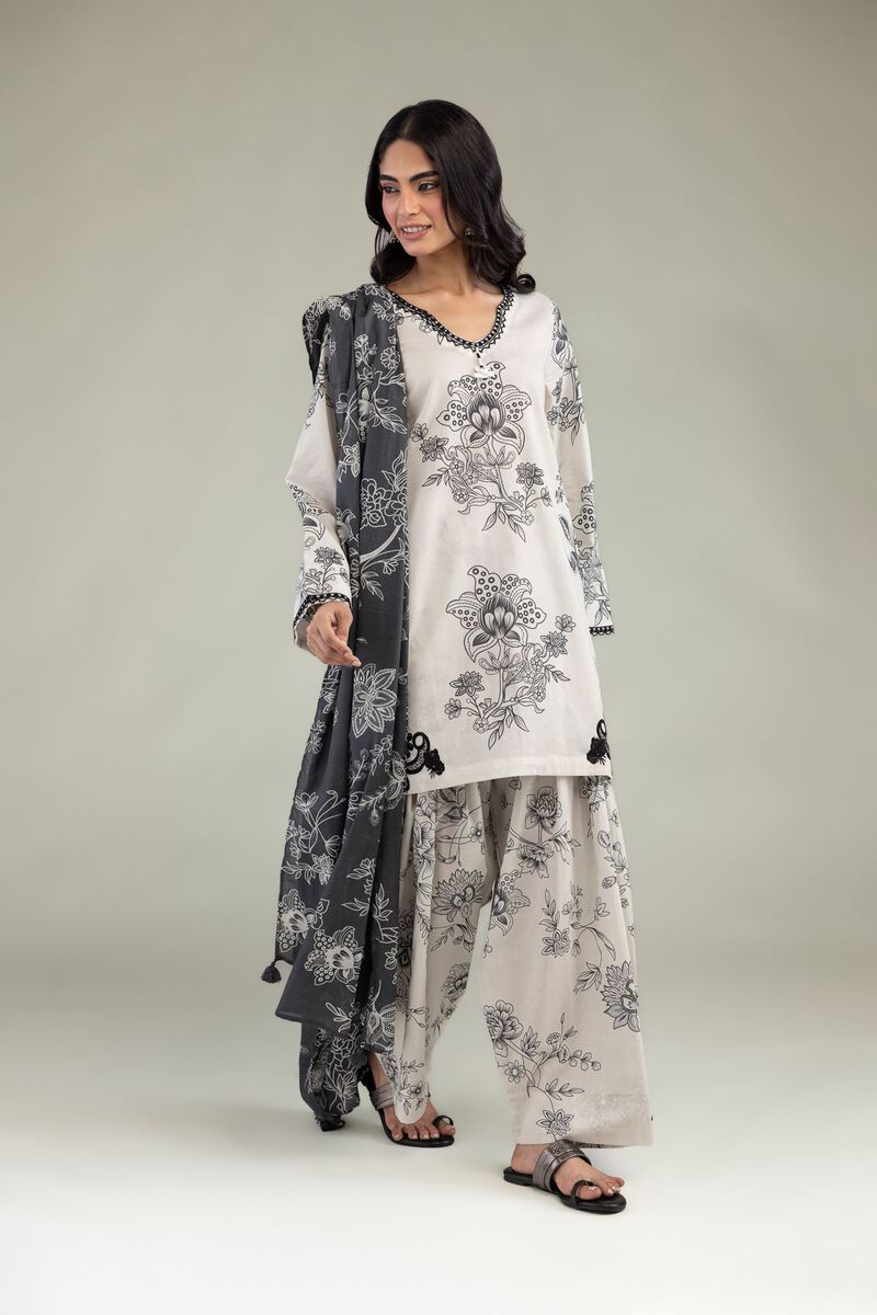 Embroidered | Lawn | Gray Lawn Dupatta | USD 25.00