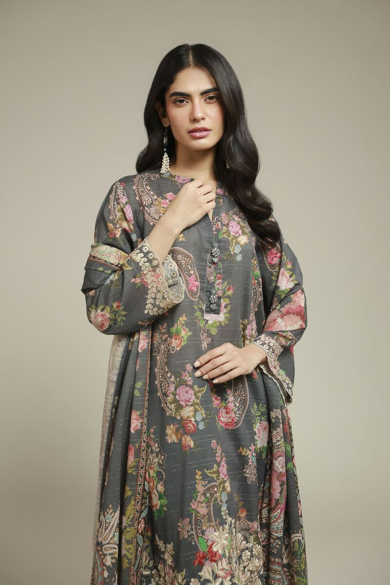 Embroidered | Mesuri | Embroidered Tailored 3-Piece | USD 70.00