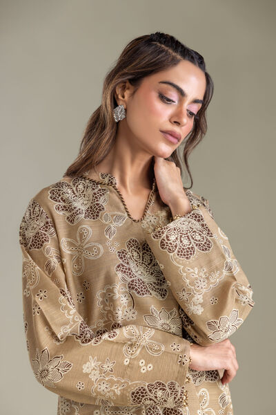 Printed | Light Khaddar | Floral Khaddar Kurta | USD 35.00
