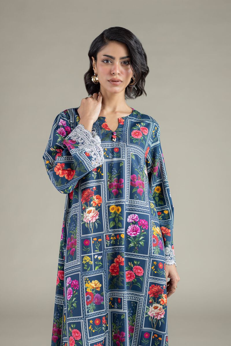 Embroidered | Marina | Floral Geometric Kurta | USD 30.00