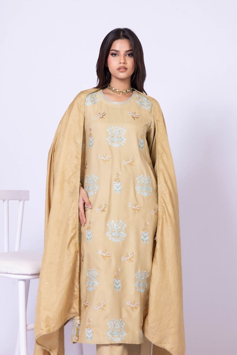 Embroidered | Tusser Silk | Dupatta | USD 25.00