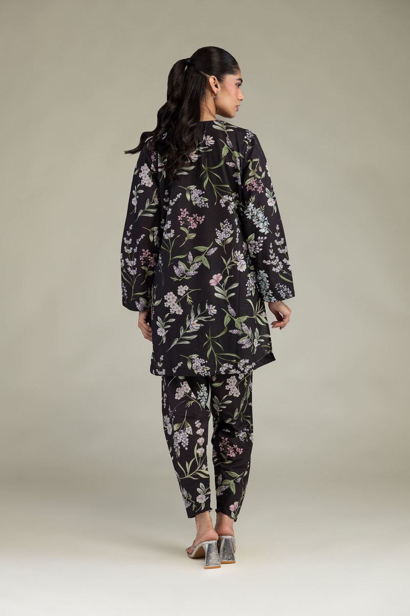 Printed | Cotton Viscose | Black Floral Kurta | USD 40.00
