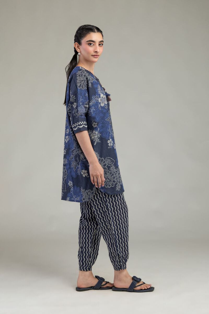 Printed | Cotton Dobby | Cotton Navy Shalwar  | USD 30.00