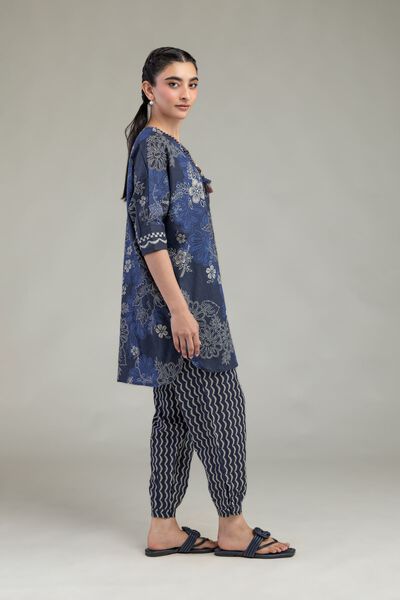 Printed | Cotton Dobby | Cotton Navy Shalwar  | USD 30.00