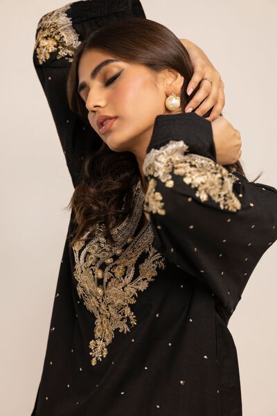 Classic Kurta, BLACK, hi-res