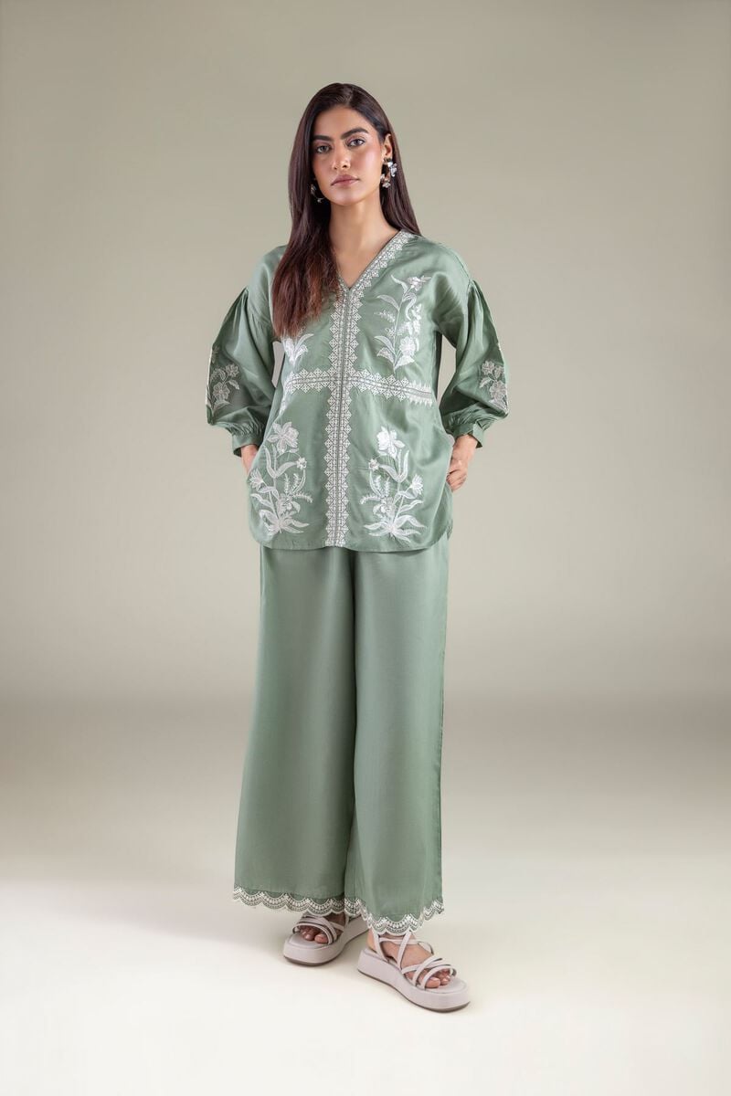 Embroidered | Textured Weave | Trousers | USD 30.00