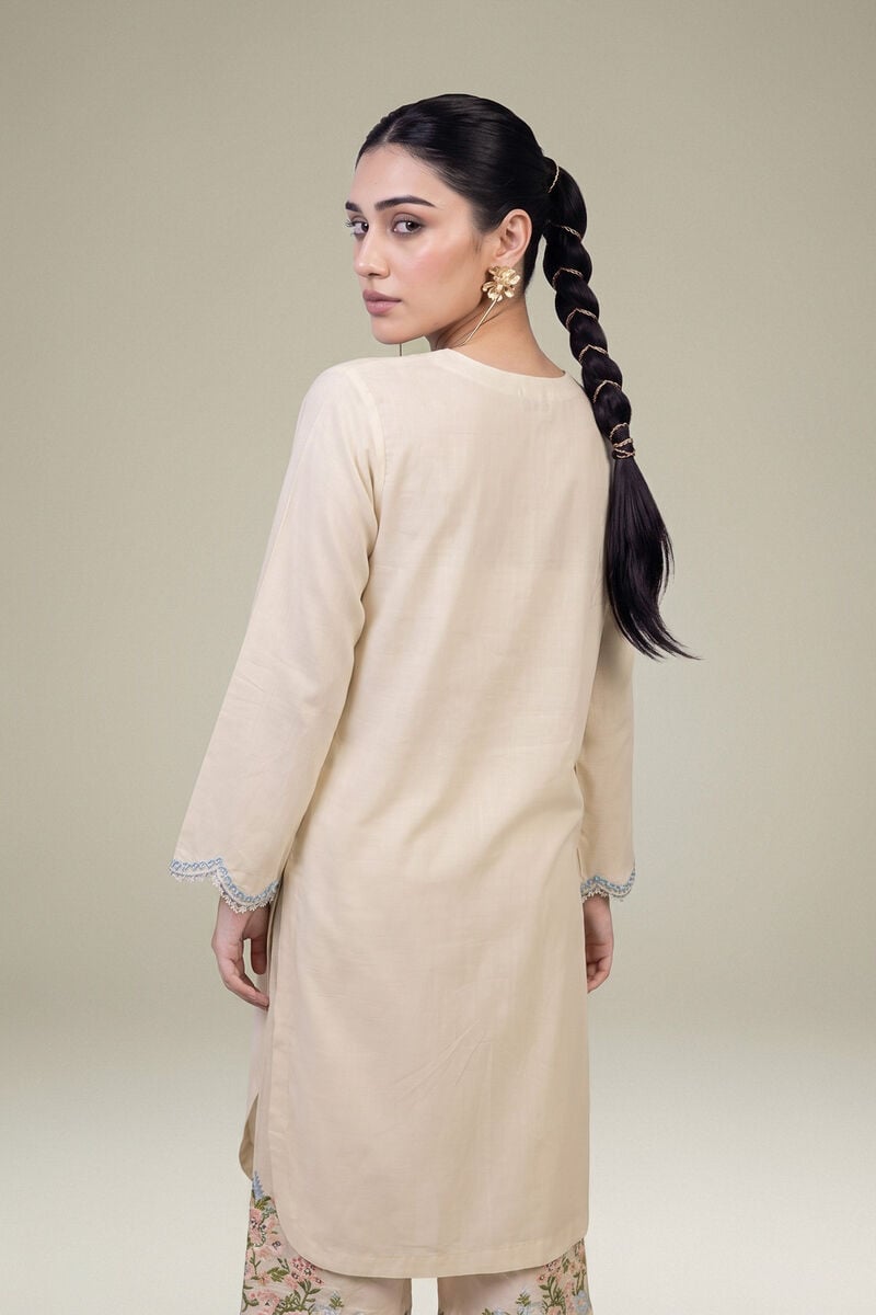 Embroidered | Raw Silk | Long Floral Kurta | USD 60.00