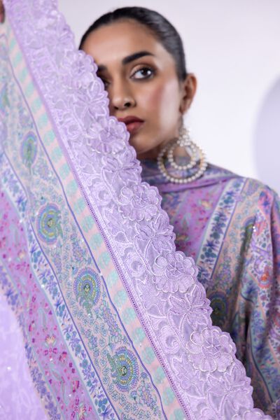 Embroidered | Light Oak Silk | Dupatta | USD 40.00