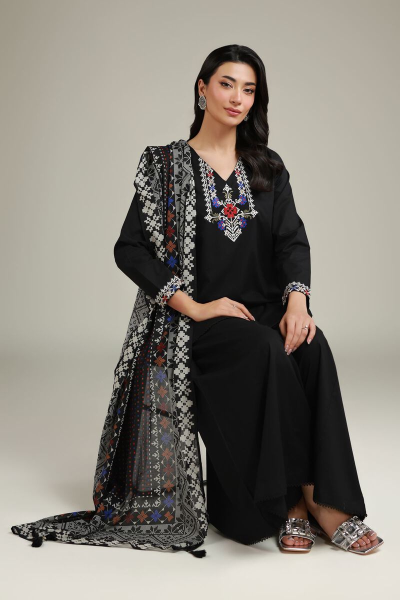 Embroidered | Lawn | Black Lawn Dupatta | USD 25.00