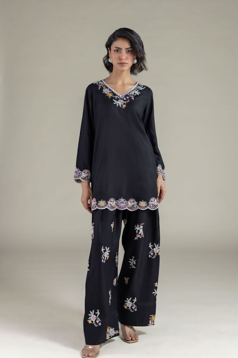 Embroidered | Heavy Blended Viscose | Relaxed Floral Pants | USD 28.00