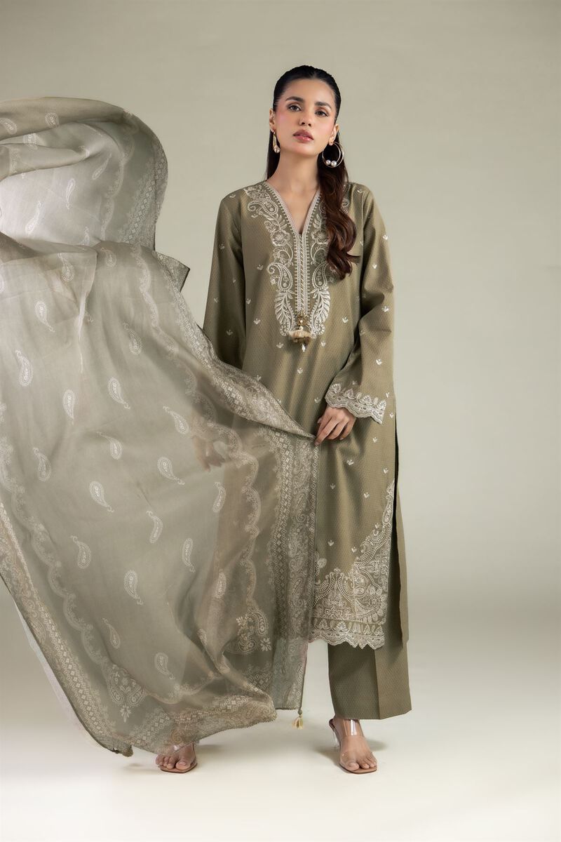 Embroidered | Cotton Dobby | Tailored 3-Piece Outfit | USD 80.00