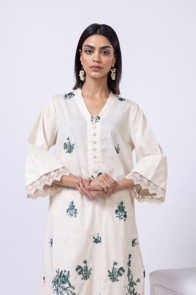 Embroidered | Crosshatch Poplin | Kurta | USD 20.00