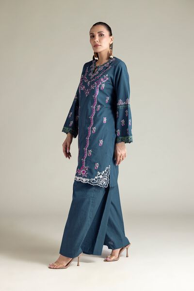 Embroidered | Cotton Dobby | Tailored 2-Piece Set | USD 70.00